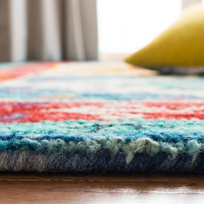 Aspen 6' x 9' Blue Multicolor Hand-Tufted Wool Area Rug