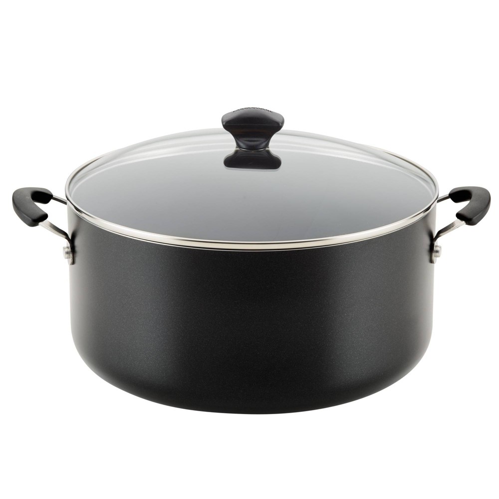 Farberware 10.5qt Aluminum Nonstick Covered Stockpot Black