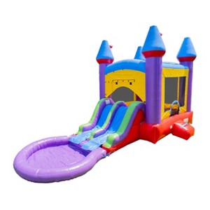 Herokiddo 14'x18' Jelly Bean Castle Commercial Grade Bounce House with Dual Slide, Detachable Pool, and Basketball Hoop. - 1 of 4