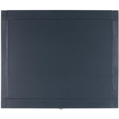 Odilia Navy and Gold Solid Acacia Retro Nightstand with 1 Drawer