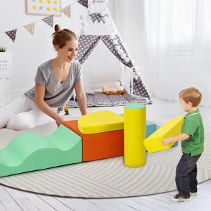 Foam Climbing Blocks Set - 6PCS Indoor Active Playset, Soft Climbing Indoor Set for Infants, Preschools, Toddlers - 1 of 4