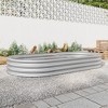 Maliang 88.98" Oval Large Metal Raised Planter Bed, Outdoor Raised Garden Bed for Vegetables, and Flowers - 2 of 4