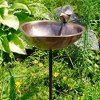 3.5" Heart Shaped Birdbath Bowl with Stake Antique Copper - ACHLA Designs - 4 of 4