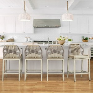 Arceso 26.5"H Counter Height Bar Stools , Boho-Style Rattan Chairs - 1 of 4