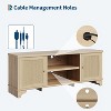 TV Stand for TVs Up to 70", Rattan Entertainment Center with 2 Cabinets & Open Shelf - 4 of 4