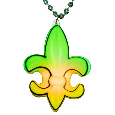 Magic Matt’s Brilliant Blinkys Fleur De Lis LED Charm on Mardi Gras Beads