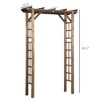 85" Wooden Garden Arbor for Wedding and Ceremony, Outdoor Garden Arch Trellis for Climbing Vines - Carbonized - 3 of 4