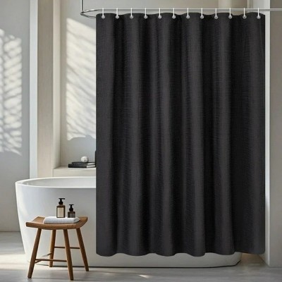 LunaLulinlk Waffle Shower Curtains with 12 Hooks