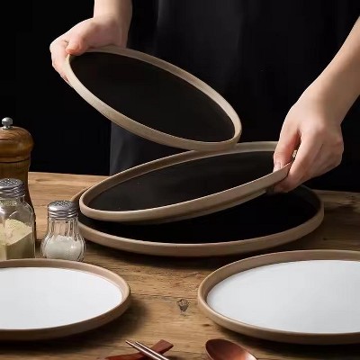 AOSTIRMOTOR Modern Western Embossed Dinnerware Set Porcelain Dishes