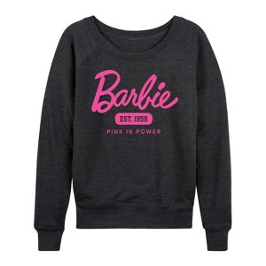 Women's - Barbie - Barbie Est 1959 Lightweight French Terry Wide Neck Long Sleeve Graphic Shirt - 1 of 4