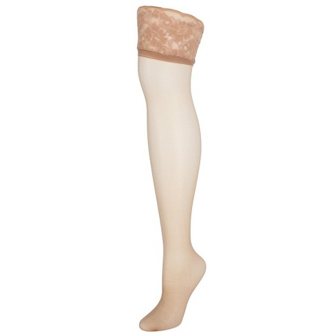 Hanes silk reflections lace top thigh highs best sale