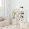 Kids Bookshelf Toy Storage Cabinet with 3 Movable Drawers, Hidden Wheels, 6 Storage Cubbies, Toy Organizer for Bedroom, Playroom, Nursery - 3 of 4