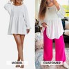 EXLURA Womens Long Sleeve Blouses Swiss Dot Babydoll Loose Fit Maternity Top 2025 Spring Fall Tunic Shirts Dressy Casual Tops White - 2 of 4