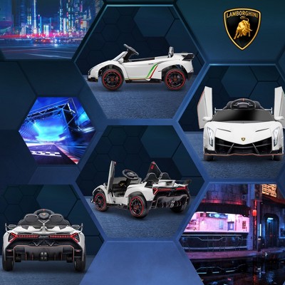 White 12V Lamborghini Veneno Kids Ride-On Car with Remote Control