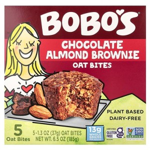 Bobo's Oat Bars, Chocolate Almond Brownie Oat Bites, 5 Bites 1.3 oz - 1 of 3