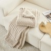 Aoibox Soft Boho Fleece Throw Blanket for Couch and Bed, Ultra Cozy Lightweight Fluffy Plush Blanket in Beige and Tan - 2 of 4