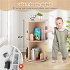 Angel Sar 2 Tier Kids Rotating Bookshelf with Bear Baffles, 360° Spinning Bookshelf, Storage Organizer for Playroom or Bedroom, Wood - 3 of 4