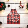 Unique Bargains Christmas Aprons Linen Red Black Beige 21.65"x26.77" 1 Pcs - 2 of 4