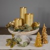 Northlight LED Brushed Flameless Christmas Pillar Candles - 8" - Gold Finish - Set of 3 - image 2 of 4