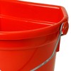 Little Giant 22 Quart Durable and Heavy-Duty Flat Plastic Animal Feed Bucket with Knob Bail and Stacking Ribs for Farms and Ranches, Red - 3 of 4
