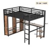 KWPZQEB Loft Bed Frame with Built-in Wardrobe, High Loft Bed Frame with Storage Shelves&Desk, No Box Spring Required, Easy Assembly - 3 of 4