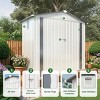6x4 FT Metal Outdoor Storage Shed with Window and Lockable Door, All-Weather Small Garden Tool Shed for Backyard or Lawn – Cuddlewood - 3 of 4