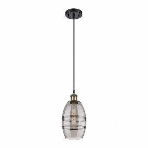 Vaz - 1 Light Cord Hung Mini Pendant In Industrial Style-8.13 Inches Tall and 5.88 Inches Wide - 1 of 1