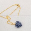 Natural Stone Heart Gemstone Healing Crystal Pendant Lucky Blessing Energy Necklace for Women Men - 3 of 4