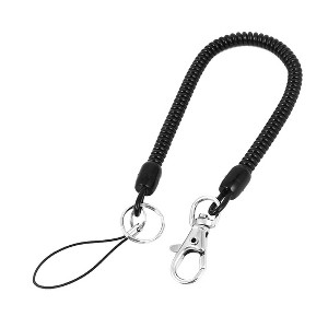 PiccoCasa Unisex Retractable Coil Spring Lobster Clasp Keychain for Keys ID Cards 1 Pc - 1 of 4