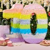 Blue Panda Large Number 0 Pinata for Kids Birthday Party Decorations, Rainbow Pastel, 21" x 14.7" x 4" - 2 of 4