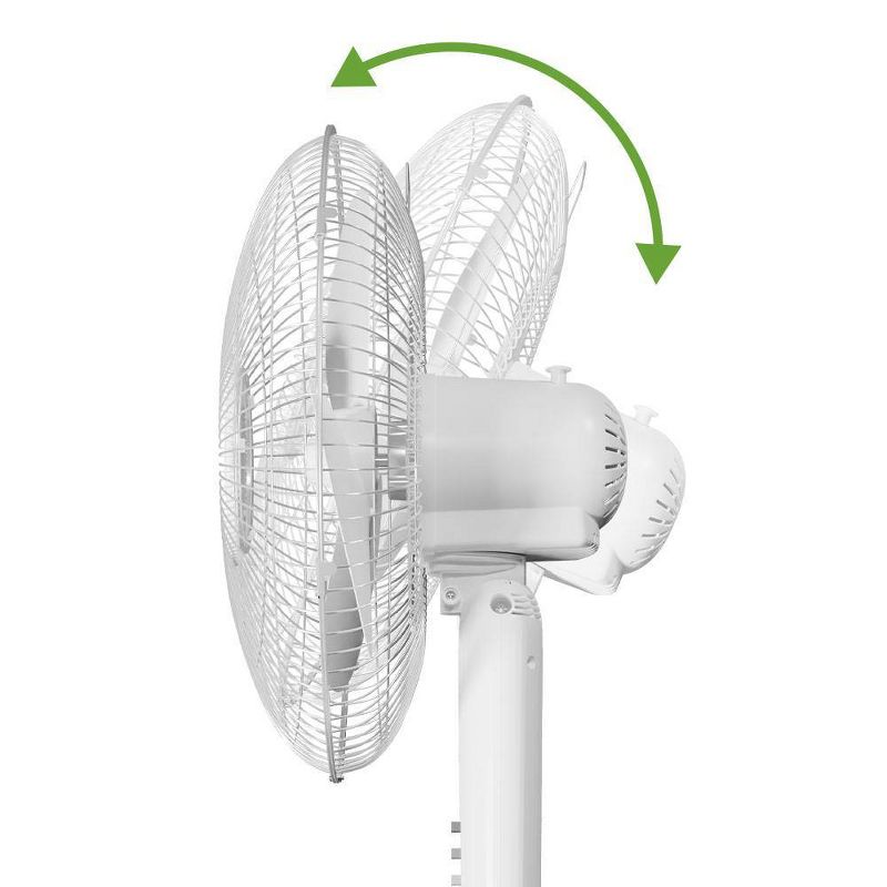 Holmes 16&#34; Oscillating 3 Speed Manual Stand Fan White, 6 of 9