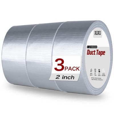 3 Pack Duct Tape Heavy Duty Waterproof, Strong Adhesive Silver Duct Tape Bulk for Indoor Outdoor Repairs
