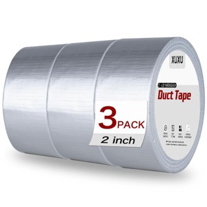 3 Pack Duct Tape Heavy Duty Waterproof, Strong Adhesive Silver Duct Tape Bulk for Indoor Outdoor Repairs - 1 of 4