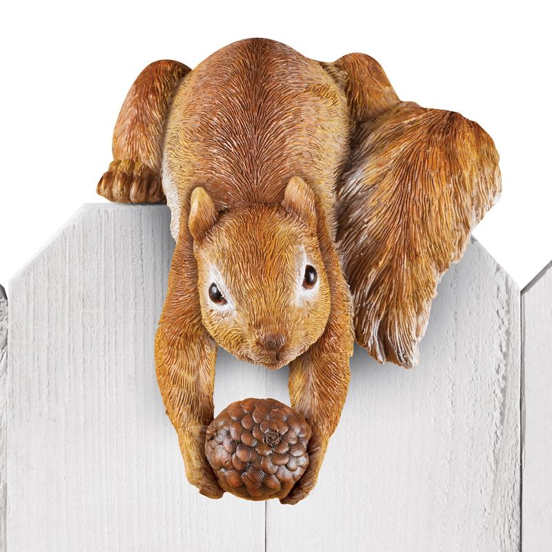 Collections Etc Over the Fence and Railing Squirrel with Nut Figurine 5.5 X 6 X 7, 1 of 4