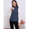 Allegra K Women's Stand Collar Lightweight Gilet Quilted Zip Vest - 2 of 4