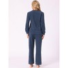 cheibear Women's Fuzzy Flannel Long Sleeve Sweatsuits with Sweater Pants 2 Piece Pajama Sets - 3 of 4
