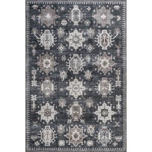 Nuloom Vivica SplashGuard Faded Medallion Machine Washable Area Rug - 1 of 4
