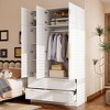 FUFU&GAGA Stylish White Cabinet with Golden Handles, Multi-Functional Interior and Mirrored Door Pane - 3 of 4