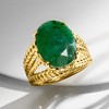 Ross-Simons 10.00 Carat Emerald Roped Ring in 18kt Gold Over Sterling - 4 of 4