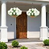 Artificial Hanging Geraniums Flowers 2-Pack, UV Resistant Outdoor Hanging Plants with Brown Baskets,Fake Flowers for Porch Patio Garden Decor - 4 of 4