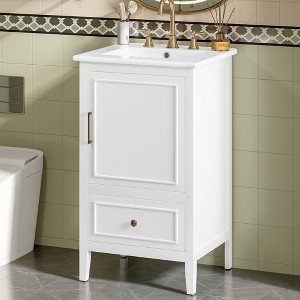 Whisen Bathroom Vanity with Sink, Cabinet with A Door, Storage Space, Stainless Steel Hardware & A Drawer - 1 of 4