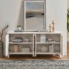 TIRAMISUBEST 65.2" Mid Century Modern Sideboard Buffet Cabinet with Storage, Symmetrical Geometric Accent Coffee Bar Wine Bar Storage Cabine, Brown - 3 of 4