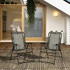 24.75'' Set of 2 Patio Folding Chairs, Outdoor Bungee Sling Chairs w/ Armrests, Portable Lawn Chairs - 3 of 4