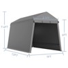 GustoWave 6x8 Ft Outdoor Portable Storage Shelter Shed with Rolled Up Zipper Doors & Vents, Heavy Duty Carport, Waterproof and Uv Resistant - 3 of 4