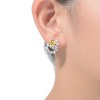 Guili Sterling Silver White Gold Plated Floral Stud Earrings with Yellow Cubic Zirconia, a Delicate and Enchanting Design for Nature-Inspired Charm - 2 of 3