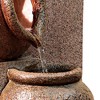 Three Jug and Pillar 35 1/2" High Large Rustic Indoor Outdoor Decor Faux Stone Floor Fountain Cascade Flow Outside Garden Patio Yard - 3 of 4