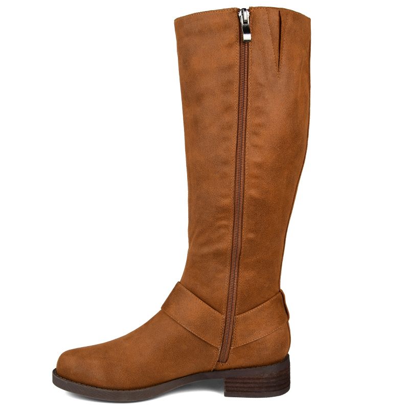 Journee Collection Womens Meg Stacked Heel Riding Boots, 3 of 11
