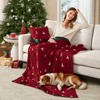 Lycvki Red Polyester 50x60" Winter Throw Set with Decorative Pillow - 2 of 4