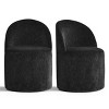 Modern Dining Chairs Set of 2 Chenille Upholstered Dining Chair with Wheels Round Dining Room Chair for Kitchen,Dining Room -Tanpinhause - 2 of 4