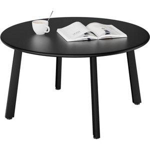 VINGLI Small Steel Outdoor Patio Coffee Table, All Weather Metal Outdoor Large Side Table for Patio Balcony Porch and Living Room, Rectangle, Black - 1 of 4